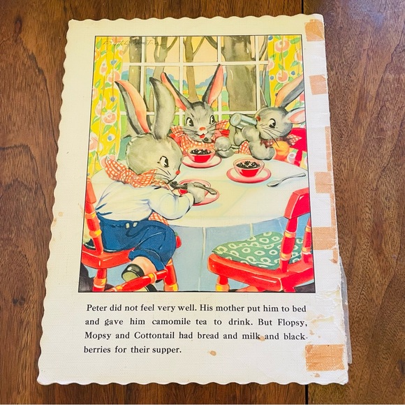 Vintage 1940s-50s Children's Picture Books - Oversized Cloth Linen - Merrill Co. - Picture 12 of 16